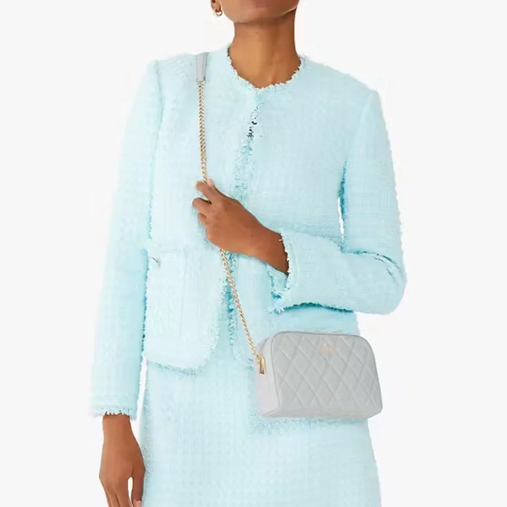 NWT Kate Spade Carey Chain Camera Bag in Stone Path Gray